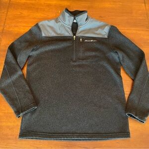 Eddie Bauer Men’s Quarter zip classic pullover gray gorpcore Sz M